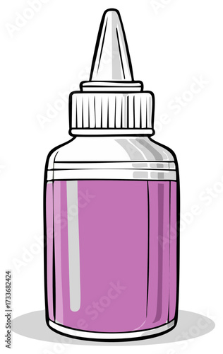 Vector illustration of a purple craft glue bottle with an applicator nozzle