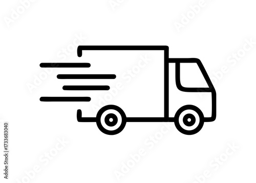 vector delivery truck for websites and digital marketing isolated background