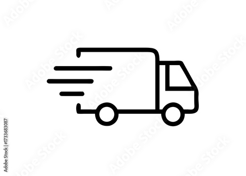 vector delivery truck for websites and digital marketing isolated background