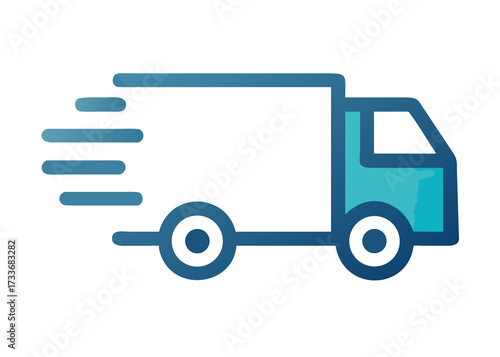 vector delivery truck for websites and digital marketing isolated background
