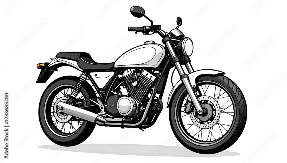 Fototapeta premium Side view of a vintage motorcycle