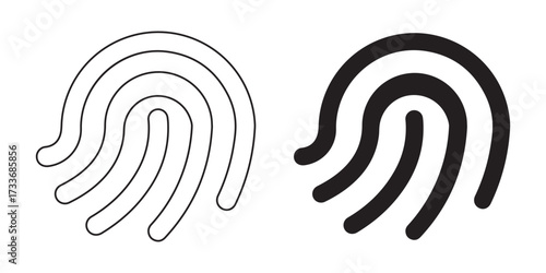Fingerprint icon set. isolated on white background.