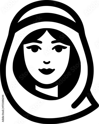 Arab woman Icon Silhouette sign, symbol, vector, art