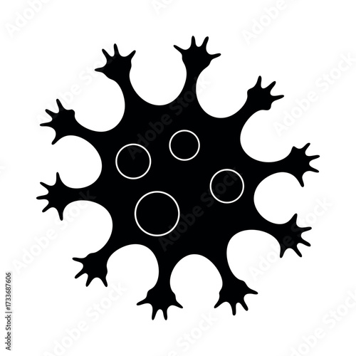 Irregular Amoeba Shapes In Black And White Vector