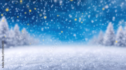 Wallpaper Mural Winter landscape with blurred background featuring snowflakes falling gently and frosty trees Torontodigital.ca