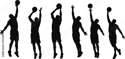Basketball, silhouette, jump shot, athlete, shooting motion, sports training, action pose, dynamic movement, basketball player, technique, form, release, coaching