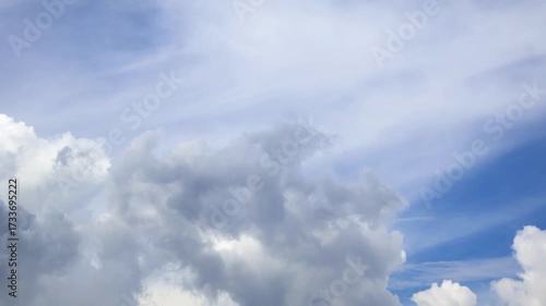 Dramatic Cloud Timelapse in Blue Sky