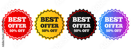 Vector labels for discounts and sales. Labels, stickers with text, and sale tags. Promo tag concept. Element for your design.