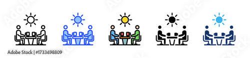 Morning Routine Icon Collection With Multiple Styles