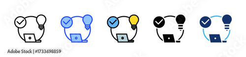 Online Productivity Tips Icon Collection With Multiple Styles