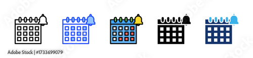 Online Calendar Icon Collection With Multiple Styles