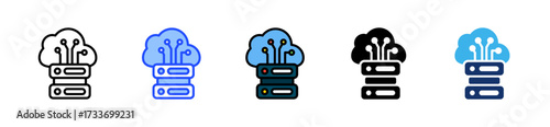 Cloud Storage Icon Collection With Multiple Styles