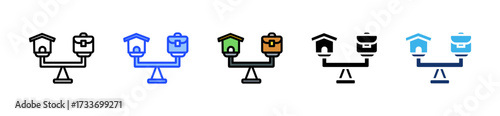 Work-Life Balance Icon Collection With Multiple Styles