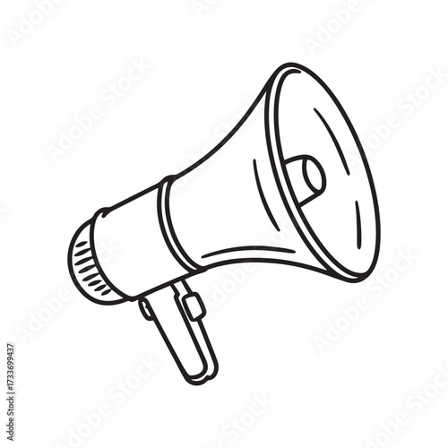 Loudspeaker Megaphone Outline Vector Icon Illustration for Announcement, Marketing, and Communication Concepts