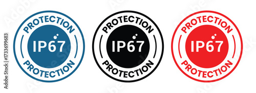ip67 protection logo badge vector template. Suitable for product label