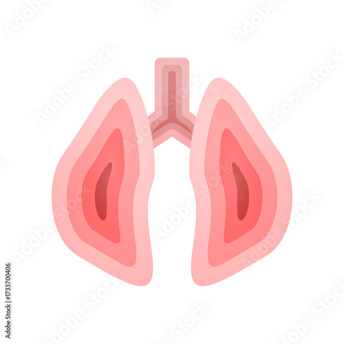 Pink lung organ medical icon vector design