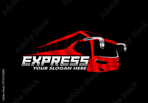 Tour travel bus transport logo symbol design graphic template vector illustration flat business