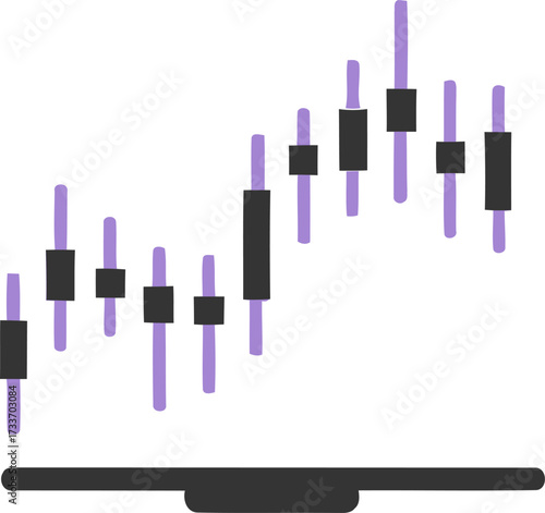 Stock market candlestick chart showing an upward trend investment visualization