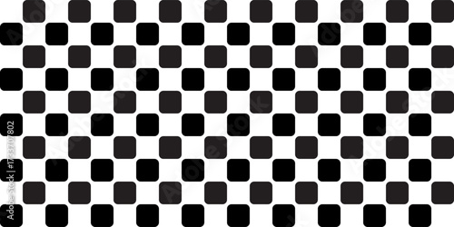 rally flag texture. black and white square texture with round corner. chess background pattern