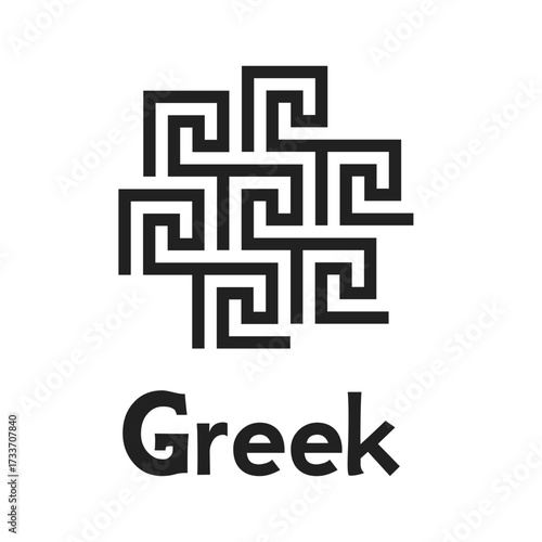 logo for Greek seafood restaurant, wine bar, olive oil brand, Greek yogurt brand. greek key icon for cafe, hotel, resort, spa, hammam, travel agency, tourism