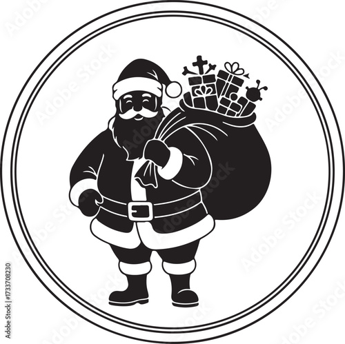 Classic Santa Claus illustration with festive elements