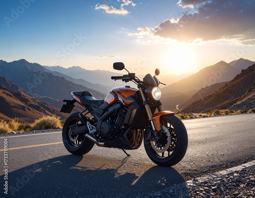 motorcycle in the mountains