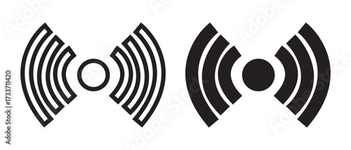 wifi signal icons. isolated on white background in black and white.