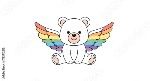 Adorable winged bear art brings joy to your creative projects, ideal for cards, stickers, and delightful designs with a touch of whimsical charm