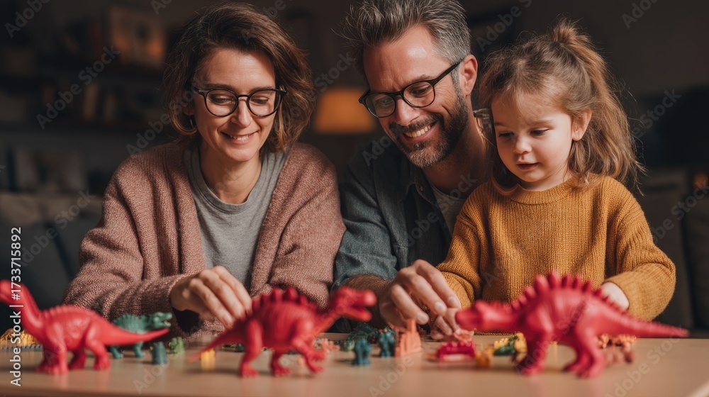Obraz premium Playful Parents Engaging in Fun Learning Activity with Kids