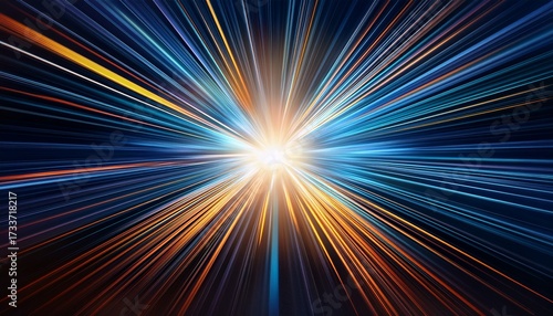 A Bright Light Burst Radiates From The Center Against A Dark Background