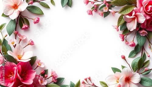 Wallpaper Mural Elegant floral wreath wedding invitation template with leaves and delicate blooms,   vector,  stationery Torontodigital.ca