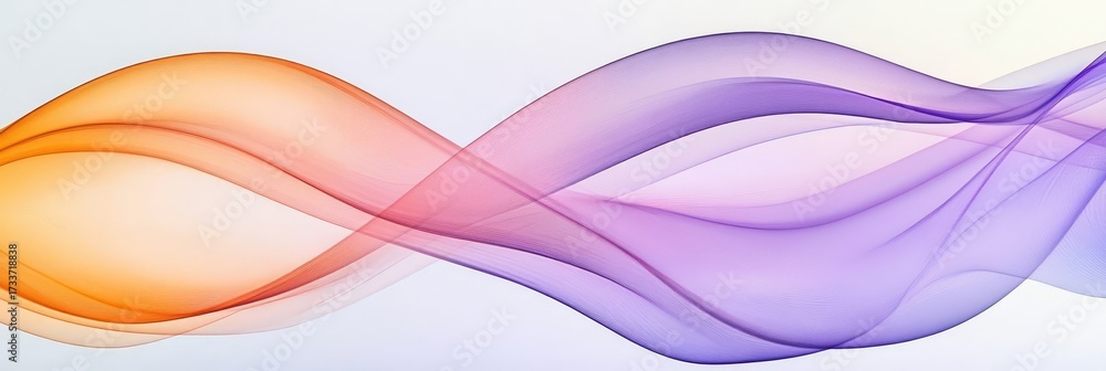 Fototapeta premium Stunning Digital Artwork Featuring a Mesmerizing Blend of Orange, Peach, and Lavender Gradient Waves