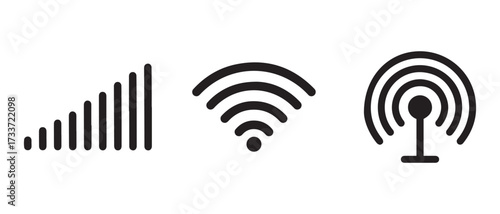 wireless and wifi icons set. isolated on white background for web design.