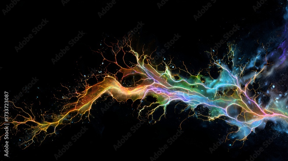Obraz premium Abstract, sun, art, dark, space, color, overheating, plasma, huge, violent, eruption, abstract, science, art, dark, field, luminescent, malignant, growth, lack, vigorous, colorful, nutrient flow, cell