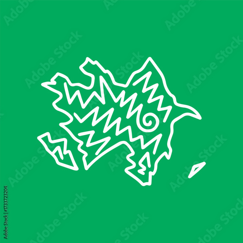 Abstract Scribble Map of Azerbaijan.