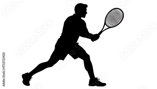 Silhouette of a tennis player in action (2)