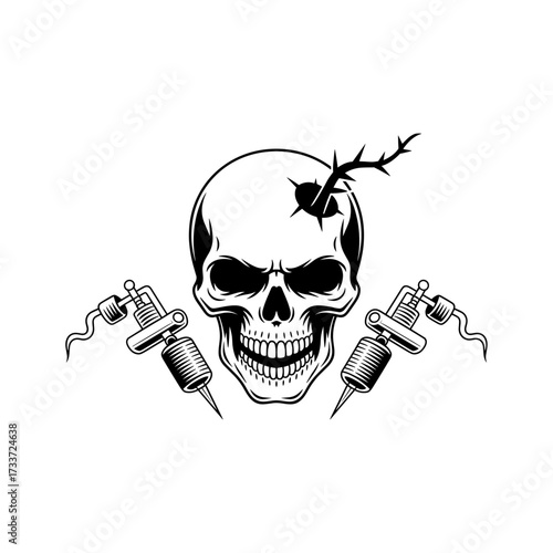 Skull and Vintage Tattoo T-shirt Vector Designs and Edgy, Punk-Inspired Graphics & Retro Tattoo Illustrations for Custom Graphic Tees-01