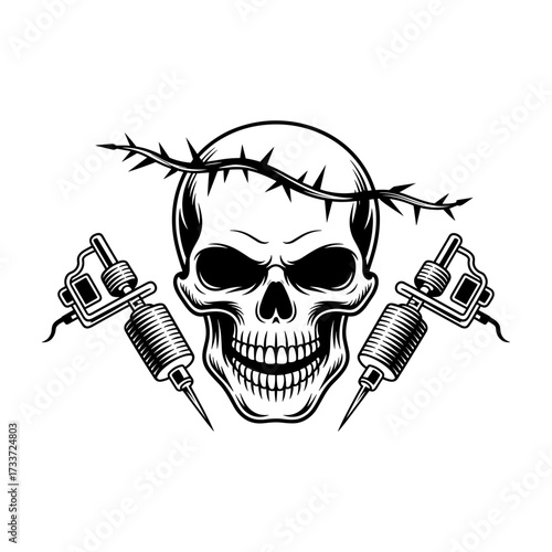 Skull and Vintage Tattoo T-shirt Vector Designs and Edgy, Punk-Inspired Graphics & Retro Tattoo Illustrations for Custom Graphic Tees-15