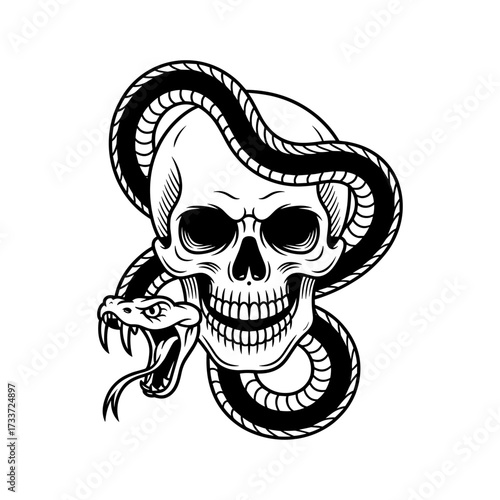 Skull and Vintage Tattoo T-shirt Vector Designs and Edgy, Punk-Inspired Graphics & Retro Tattoo Illustrations for Custom Graphic Tees-22