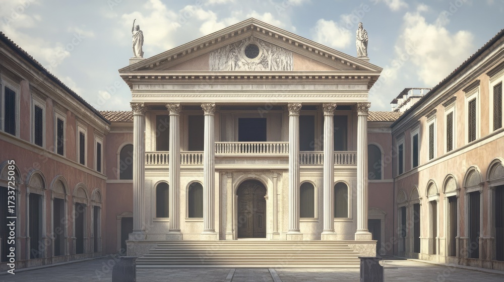 Obraz premium Architectural Masterpiece: A Venetian Palace Rendering