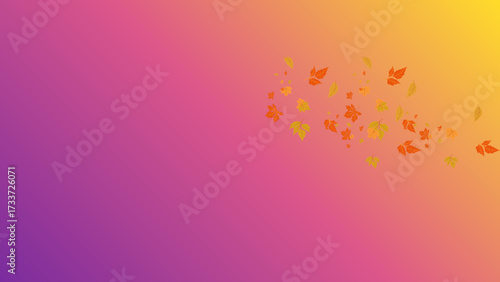 Autumn leaves falling vector illustration with vibrant gradient for seasonal designs and backgrounds use