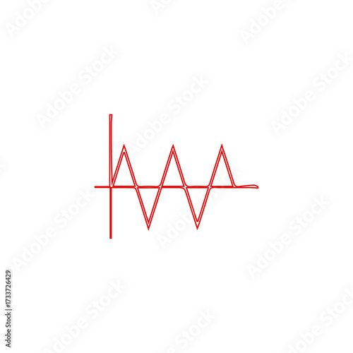 Abstract Triangle Wave Pattern Outline Icon - Music, Sound, and Data Line Art Vector	