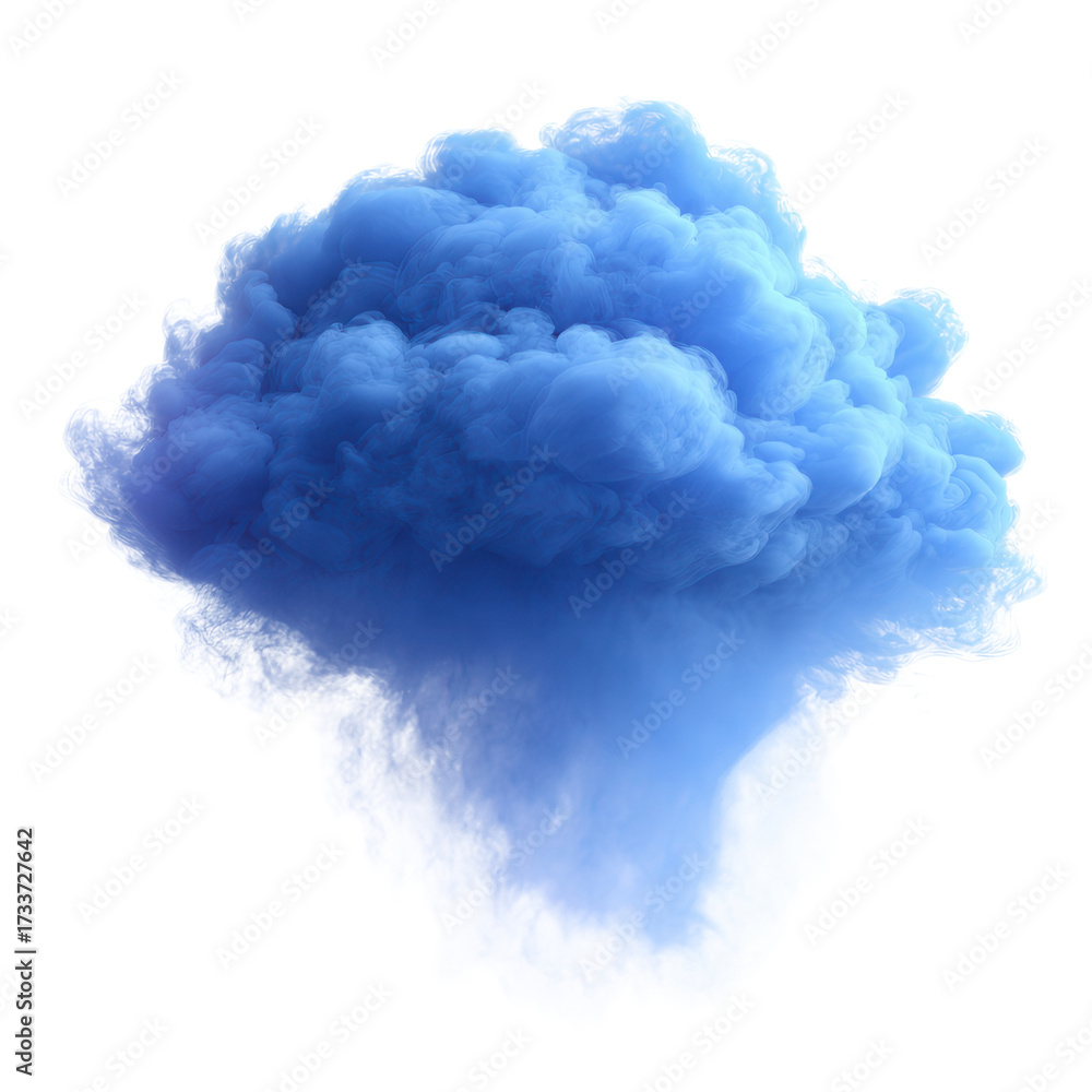 Fototapeta premium Atmospheric Blue Cloud: A captivating image of a vibrant blue cloud, its form suggesting both tranquility and the power of nature, with an ethereal beauty.