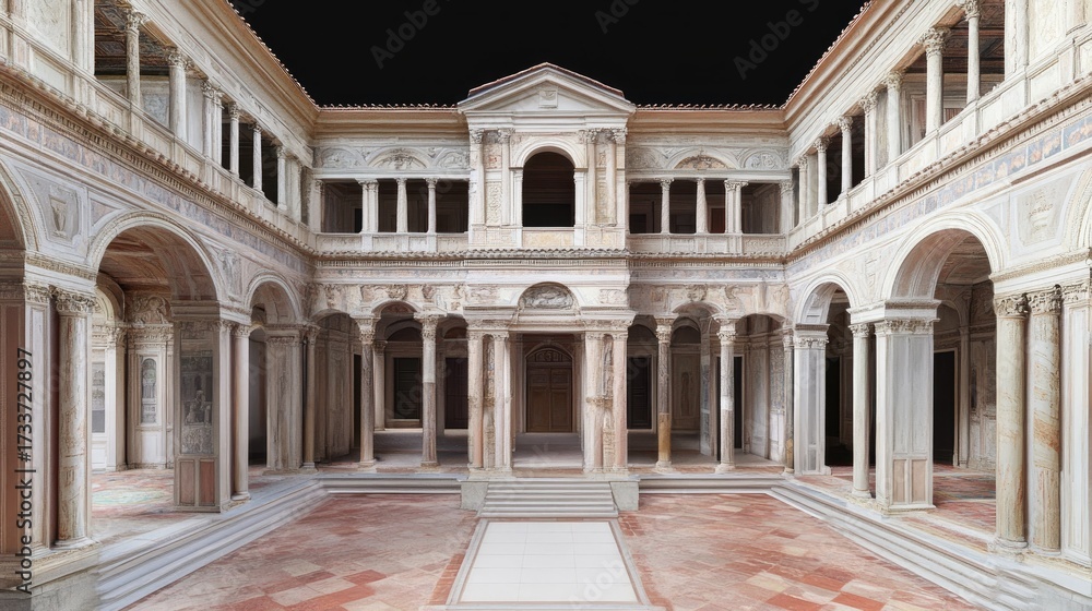 Obraz premium Ancient Roman Courtyard: Architectural Marvel of History