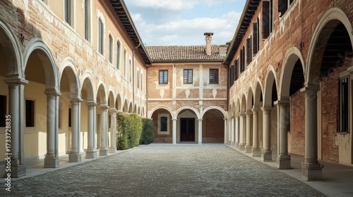 Wallpaper Mural Venetian Courtyard Architecture: A Serene Cloister Torontodigital.ca