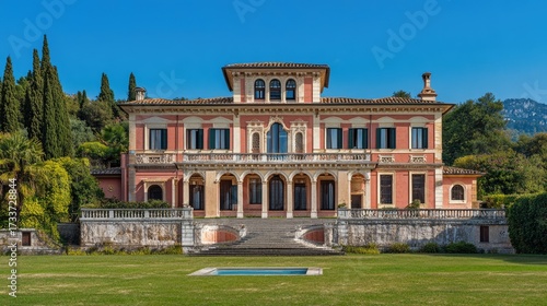 Wallpaper Mural Magnificent Italian Villa: Architectural Grandeur in Picturesque Setting Torontodigital.ca