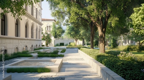 Wallpaper Mural Serene Courtyard Garden Design: Architectural Landscaping Torontodigital.ca