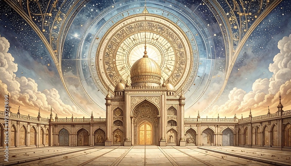 Fototapeta premium Golden celestial palace