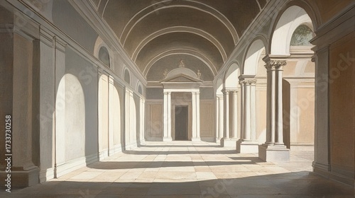 Wallpaper Mural Classical Architecture: Sunlit Colonnade Torontodigital.ca