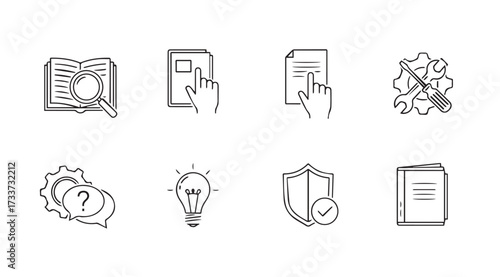 Vector art of manual icons on